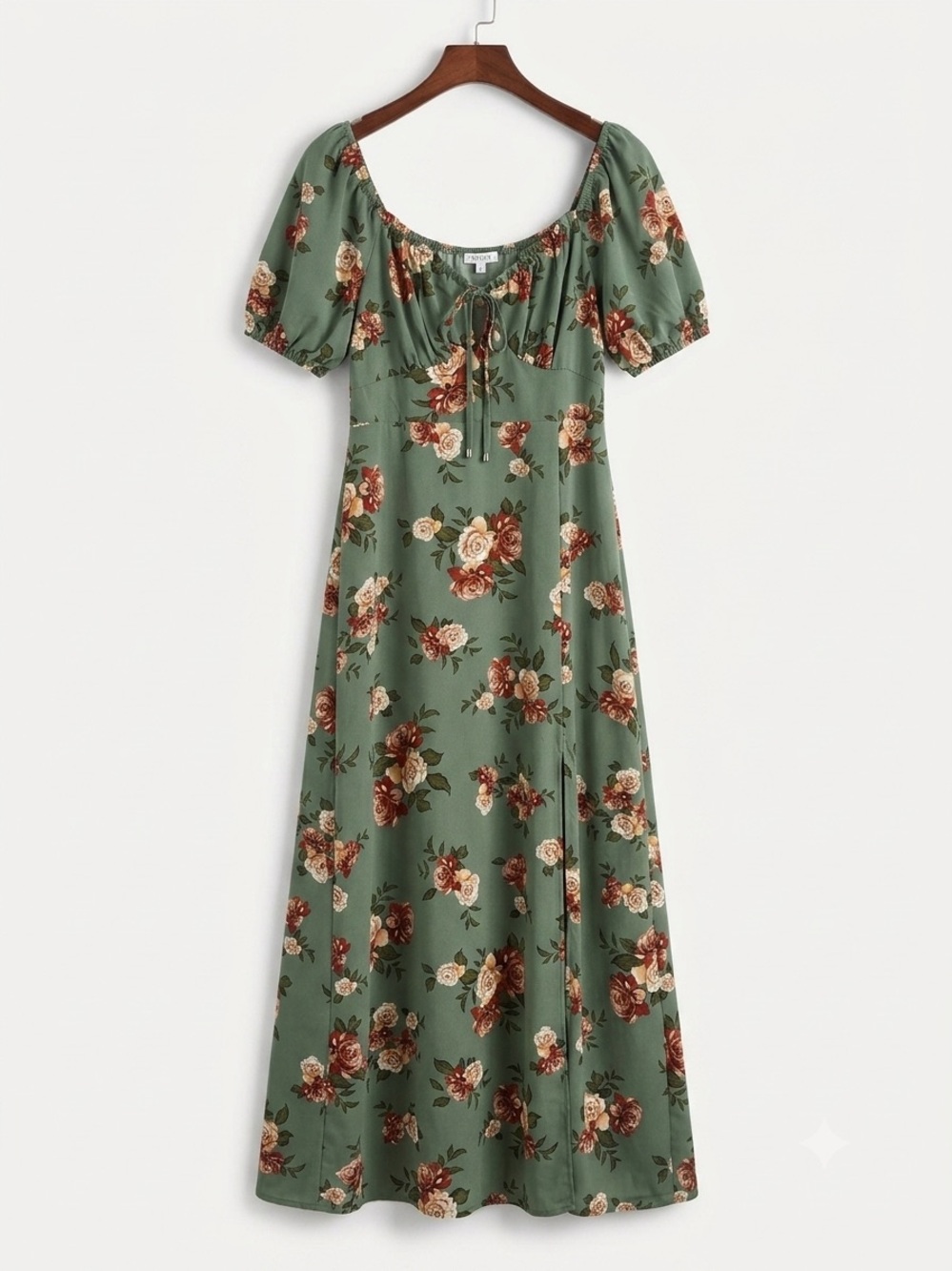 BALTIC BORN Sage Floral Maxi Dress Puff Sleeves BNWOT